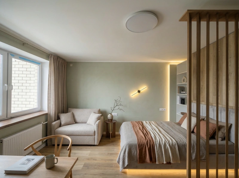 Дизайн интерьера в стиле Минимализм — Гостиная от нейросети RoomGPT