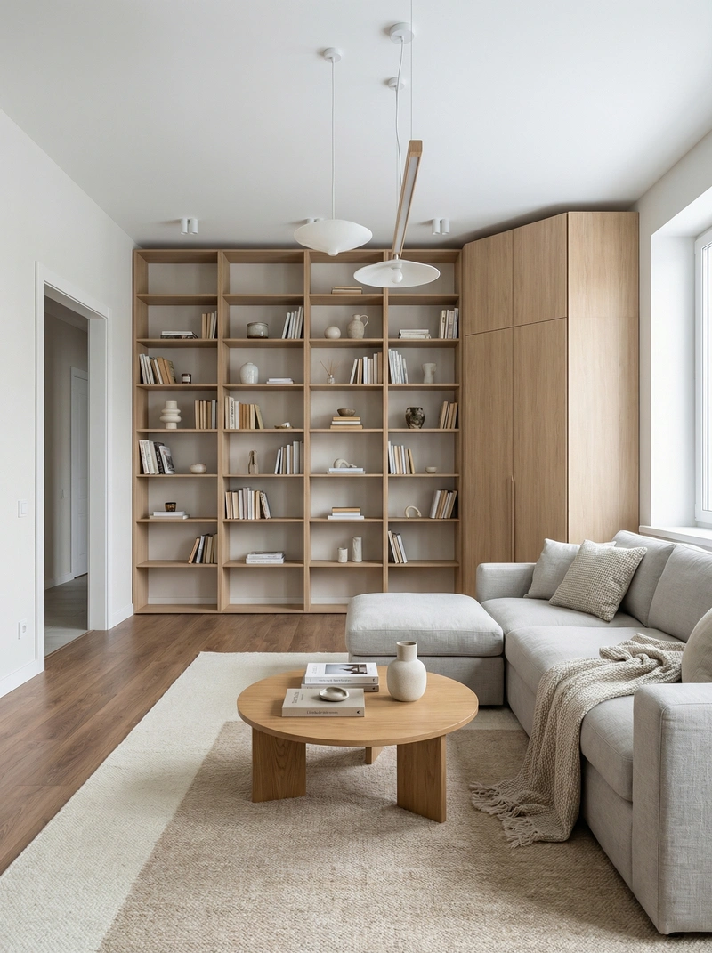 Дизайн гостиной в стиле Сканди — фото интерьера от нейросети RoomGPT