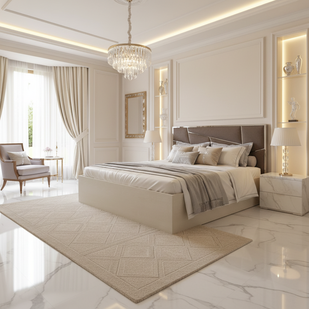 Дизайн спальни в стиле Классика — фото интерьера от нейросети RoomGPT