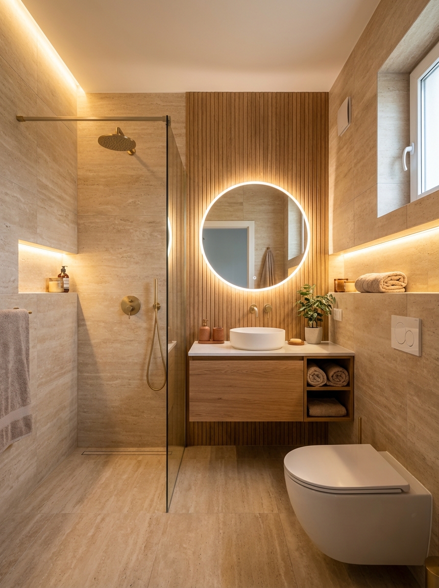 Дизайн ванной в стиле Минимализм — фото интерьера от нейросети RoomGPT