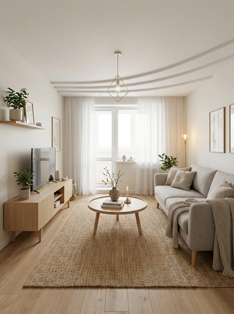 Дизайн интерьера в стиле Хюгге — Гостиная от нейросети RoomGPT