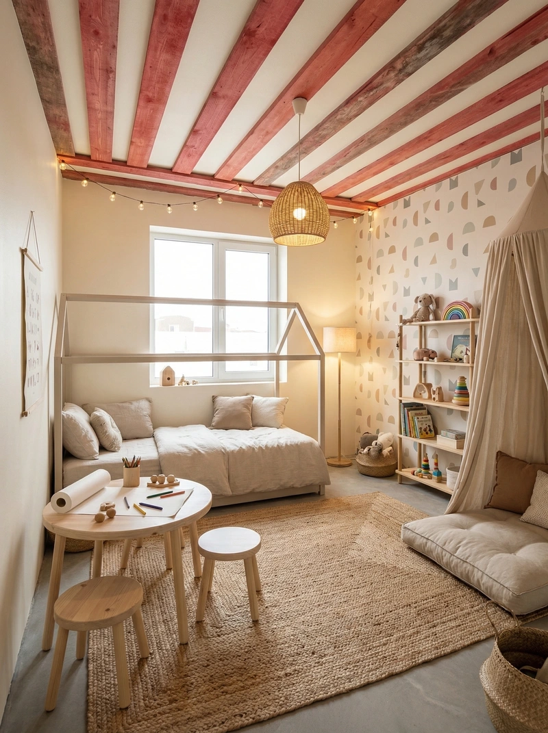 Дизайн интерьера в стиле Эклектика — Детская от нейросети RoomGPT