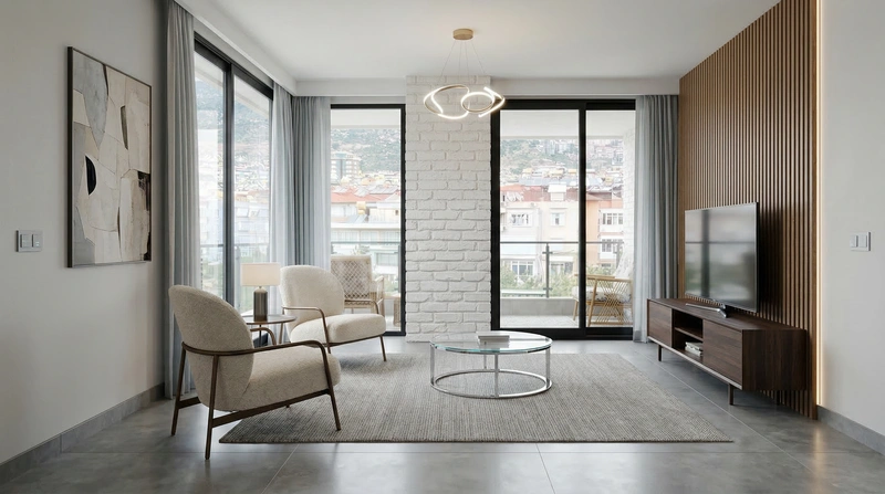 Дизайн гостиной в стиле Контемпорари — фото интерьера от нейросети RoomGPT