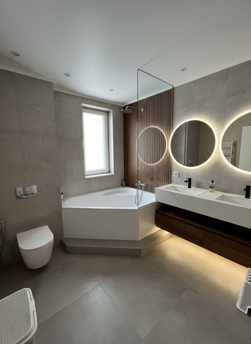 Дизайн интерьера в стиле Контемпорари — Ванная от нейросети RoomGPT