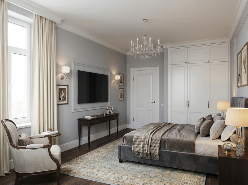 Дизайн интерьера в стиле Классика — Спальня от нейросети RoomGPT