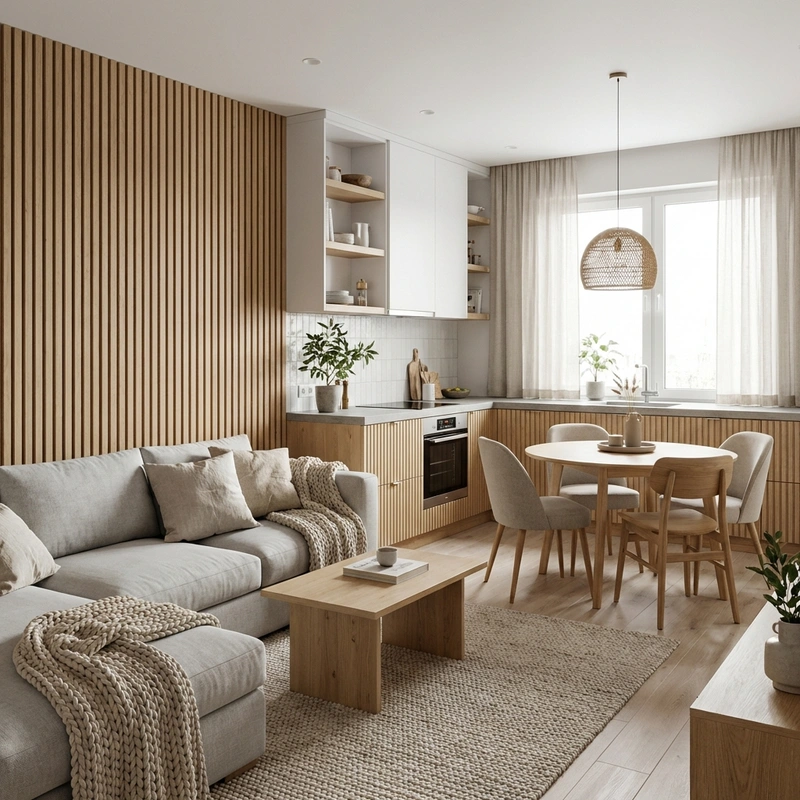 Дизайн интерьера в стиле Хюгге — Кухня от нейросети RoomGPT