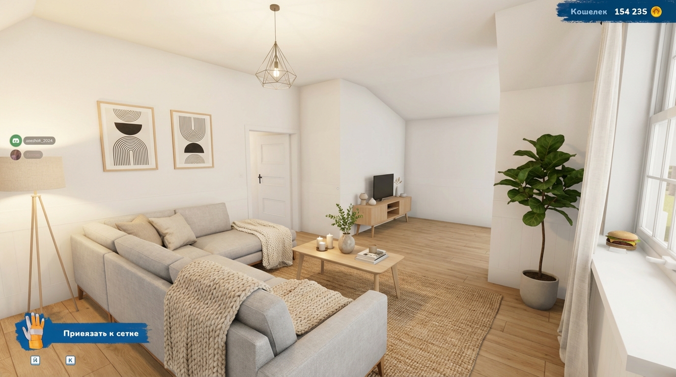 Дизайн гостиной в стиле Хюгге — фото интерьера от нейросети RoomGPT