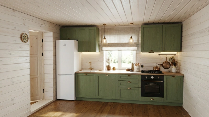 Дизайн интерьера в стиле Эклектика — Кухня от нейросети RoomGPT