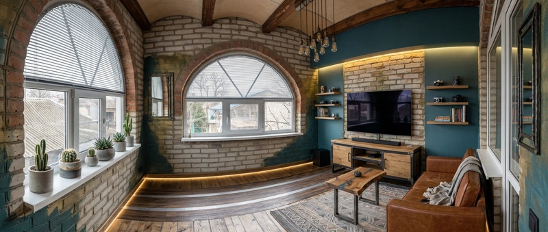 Дизайн интерьера в стиле Лофт — Гостиная от нейросети RoomGPT
