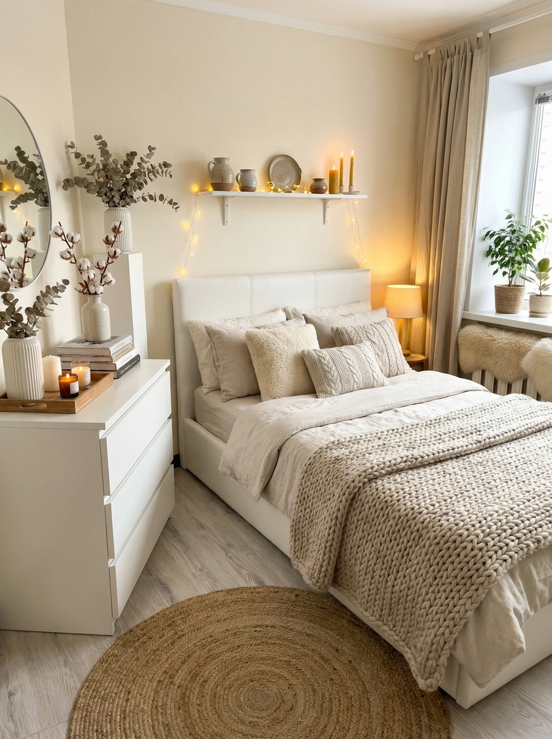 Дизайн интерьера в стиле Хюгге — Спальня от нейросети RoomGPT