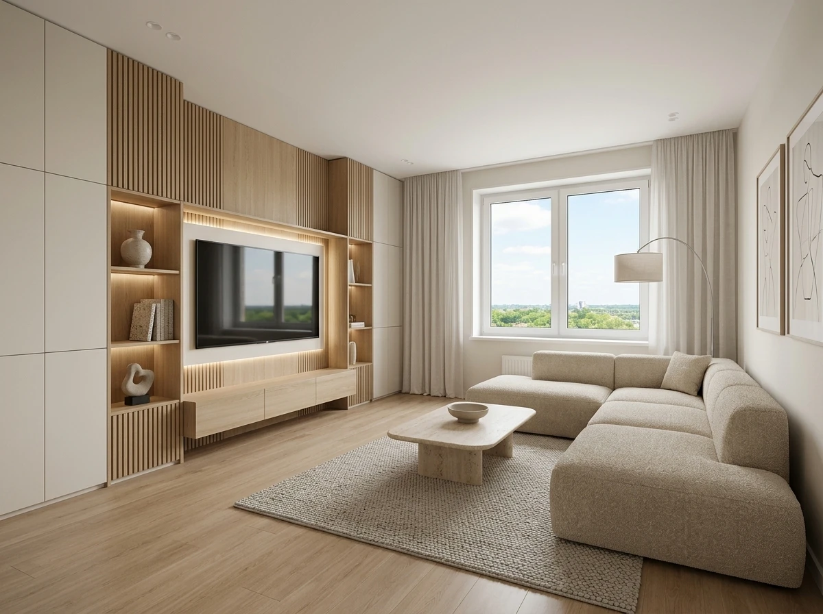 Дизайн гостиной в стиле Минимализм — фото интерьера от нейросети RoomGPT