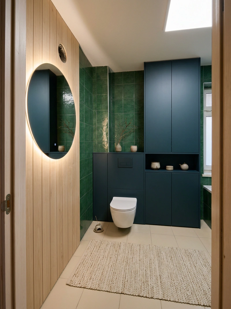 Дизайн ванной в стиле Japandi — фото интерьера от нейросети RoomGPT