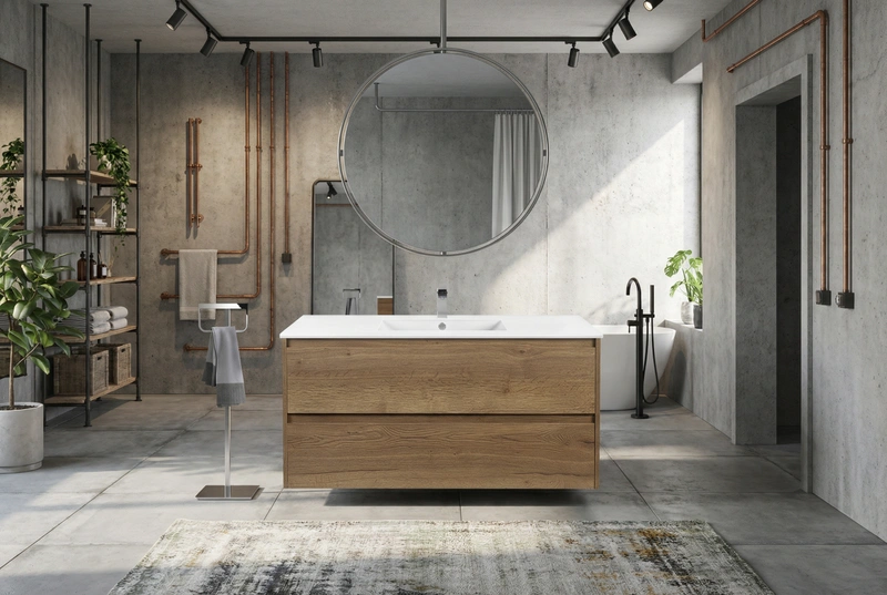 Дизайн интерьера в стиле Лофт — Ванная от нейросети RoomGPT