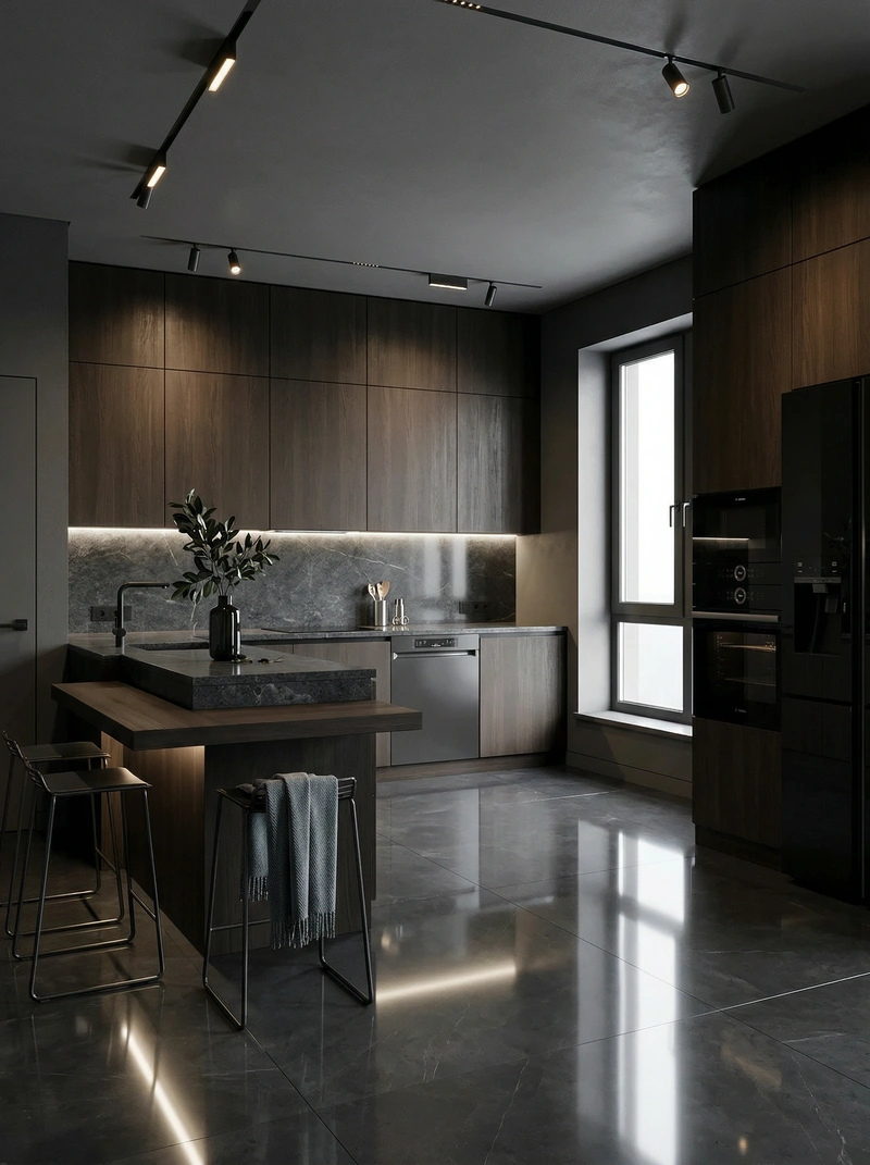 Дизайн интерьера в стиле Классика — Кухня от нейросети RoomGPT