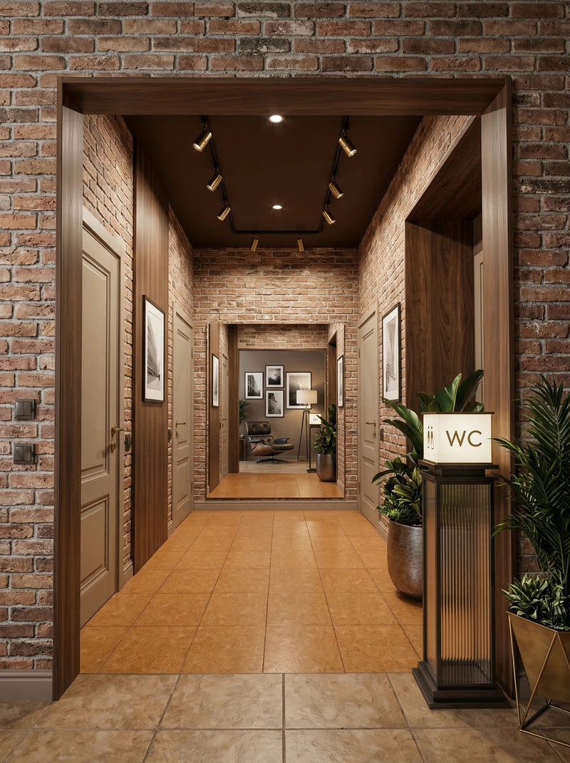 Дизайн интерьера в стиле Лофт — Прихожая от нейросети RoomGPT