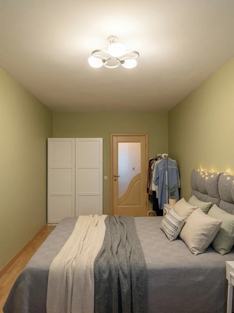 Дизайн спальни в стиле Хюгге — фото интерьера от нейросети RoomGPT