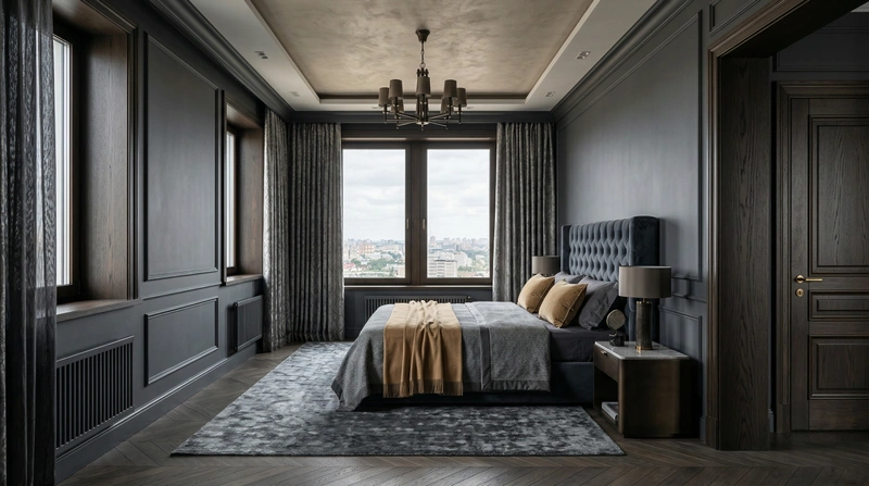 Дизайн спальни в стиле Классика — фото интерьера от нейросети RoomGPT