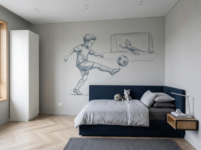 Дизайн детской в стиле Минимализм — фото интерьера от нейросети RoomGPT