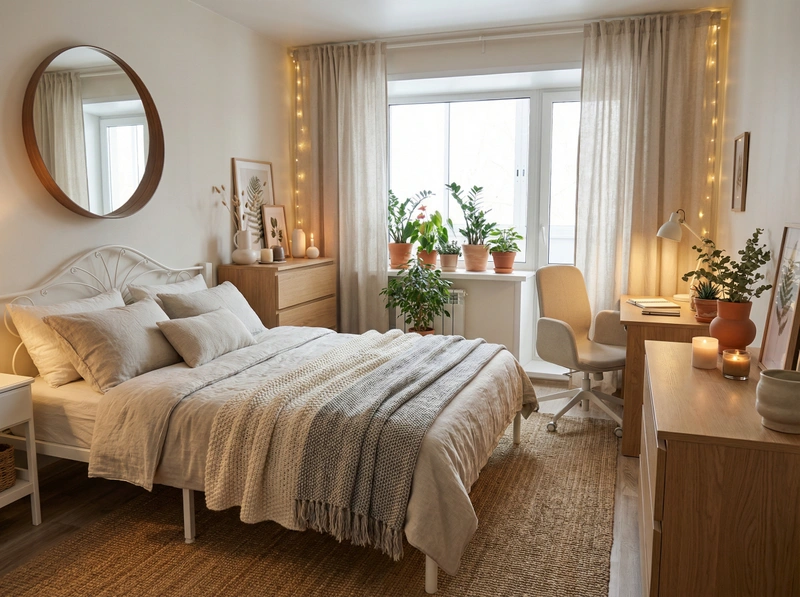 Дизайн интерьера в стиле Хюгге — Спальня от нейросети RoomGPT