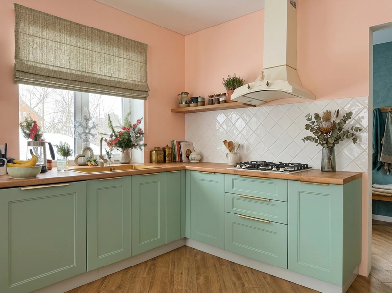 Дизайн кухни в стиле Эклектика — фото интерьера от нейросети RoomGPT