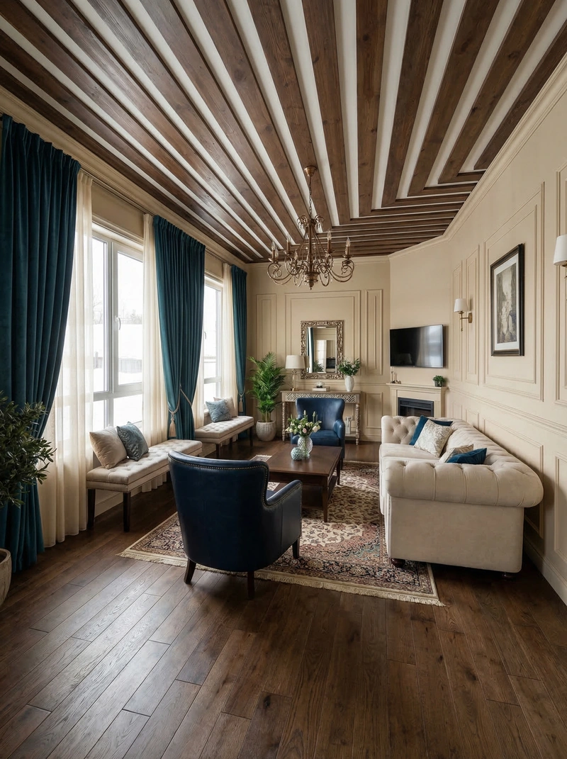 Дизайн интерьера в стиле Классика — Гостиная от нейросети RoomGPT
