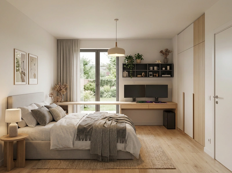 Дизайн интерьера в стиле Хюгге — Спальня от нейросети RoomGPT