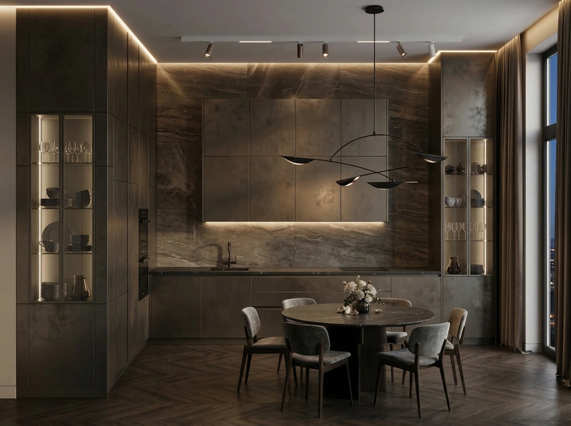 Дизайн интерьера в стиле Минимализм — Кухня от нейросети RoomGPT