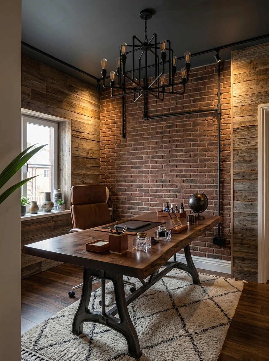 Дизайн кабинета в стиле Лофт — фото интерьера от нейросети RoomGPT