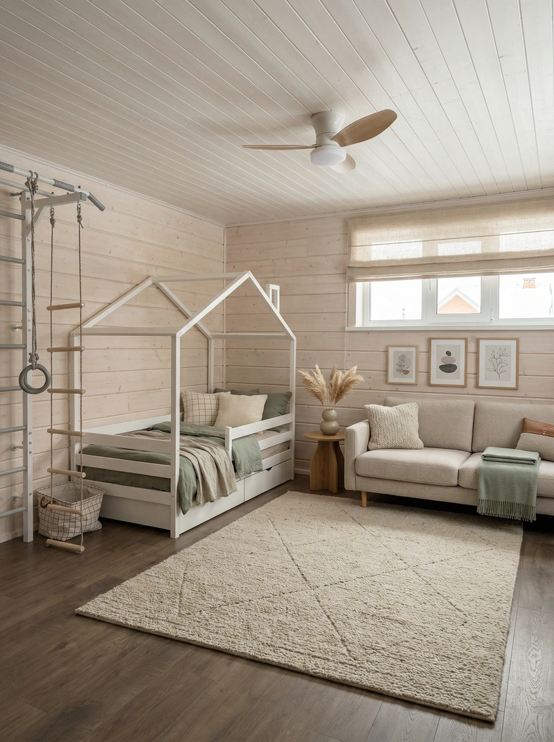 Дизайн интерьера в стиле Сканди — Детская от нейросети RoomGPT