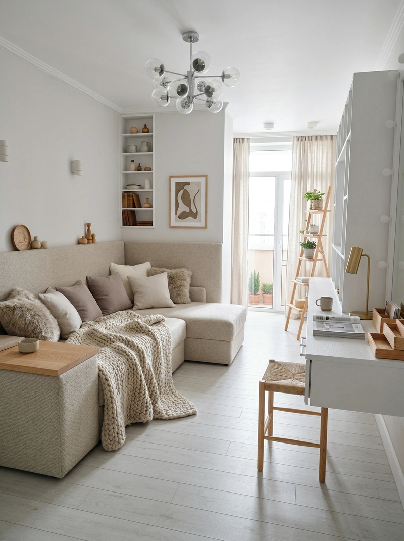 Дизайн интерьера в стиле Хюгге — Гостиная от нейросети RoomGPT