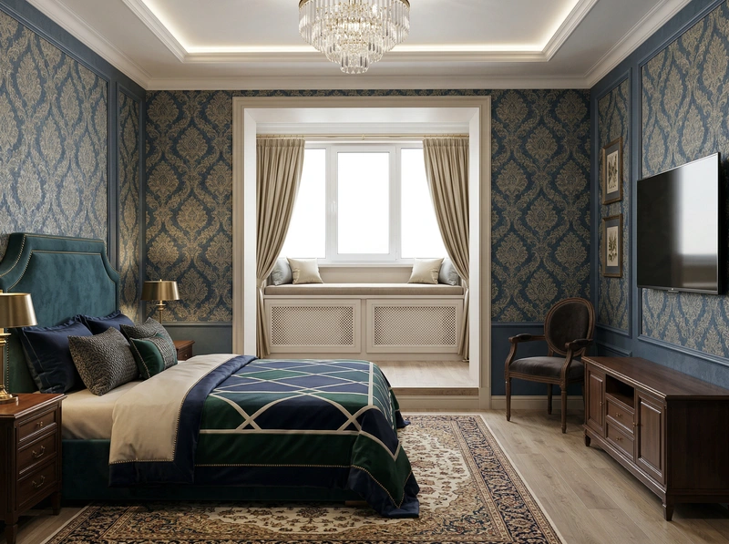 Дизайн интерьера в стиле Классика — Спальня от нейросети RoomGPT