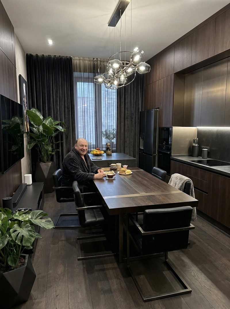 Дизайн интерьера в стиле Блэктэк — Кухня от нейросети RoomGPT