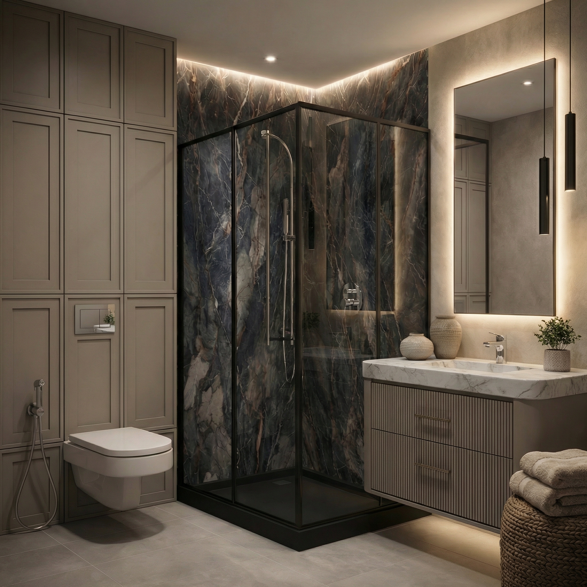 Дизайн ванной в стиле Эклектика — фото интерьера от нейросети RoomGPT