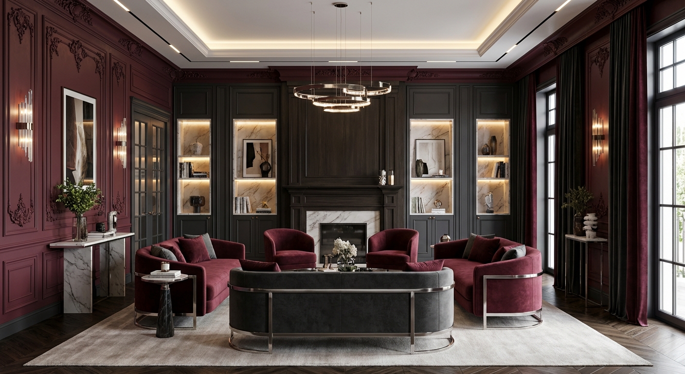 Дизайн гостиной в стиле Классика — фото интерьера от нейросети RoomGPT