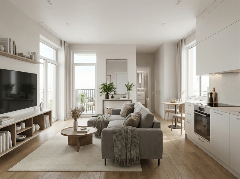 Дизайн интерьера в стиле Сканди — Гостиная от нейросети RoomGPT