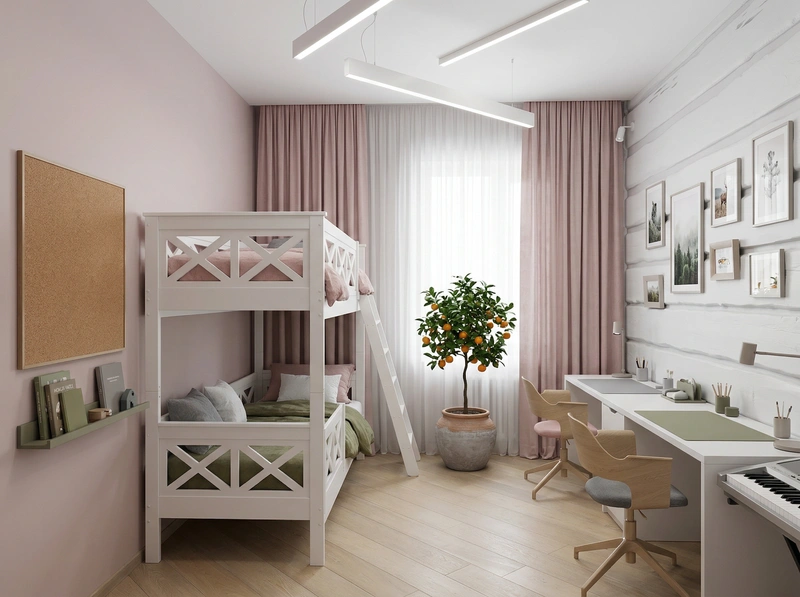 Дизайн интерьера в стиле Сканди — Детская от нейросети RoomGPT
