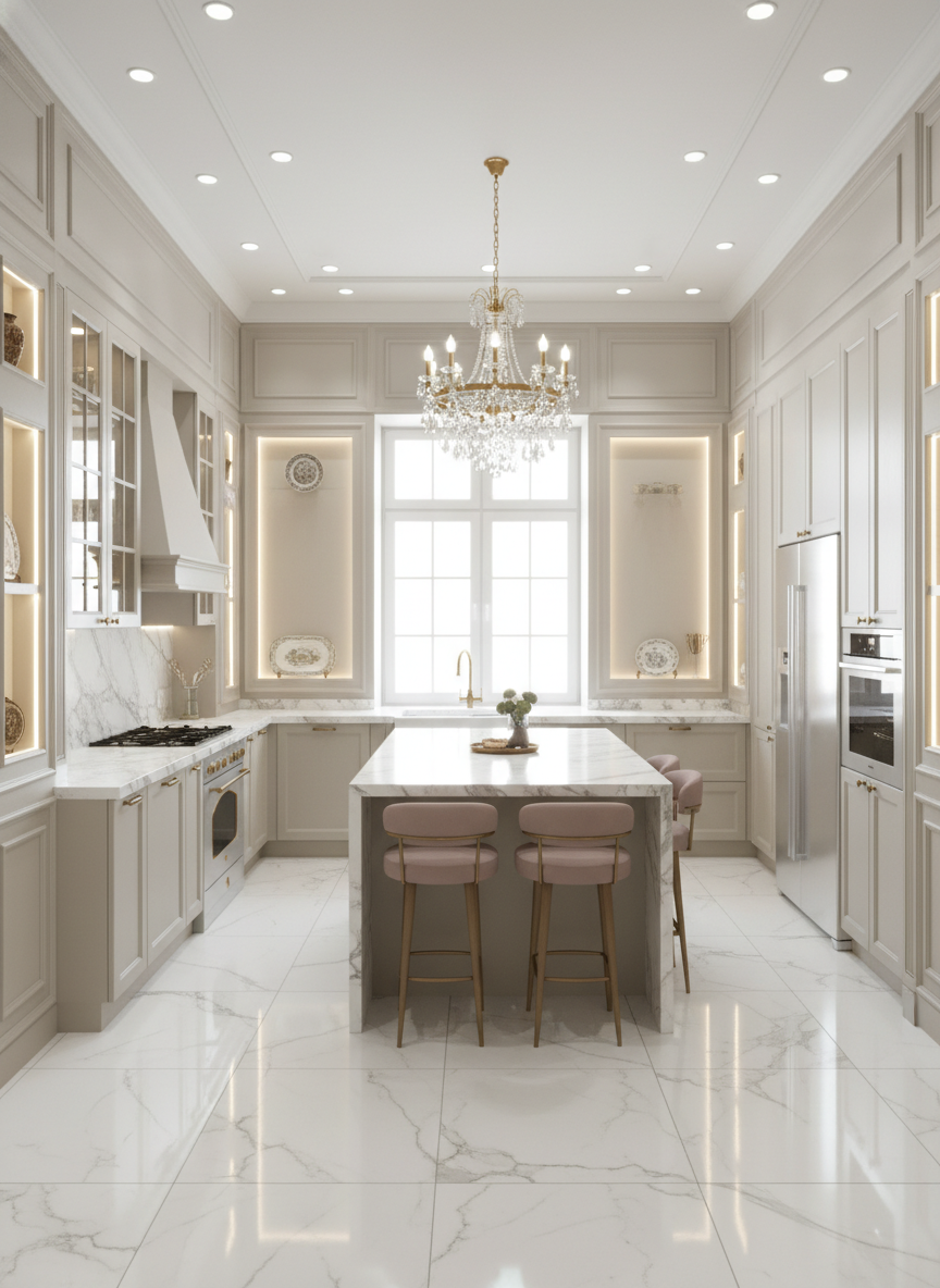 Дизайн кухни в стиле Классика — фото интерьера от нейросети RoomGPT