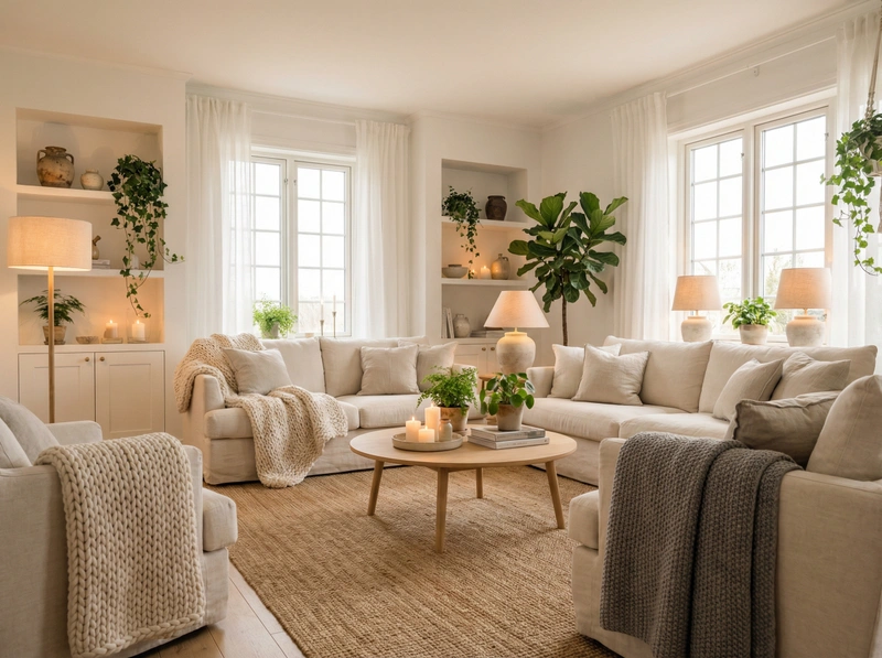 Дизайн интерьера в стиле Хюгге — Гостиная от нейросети RoomGPT