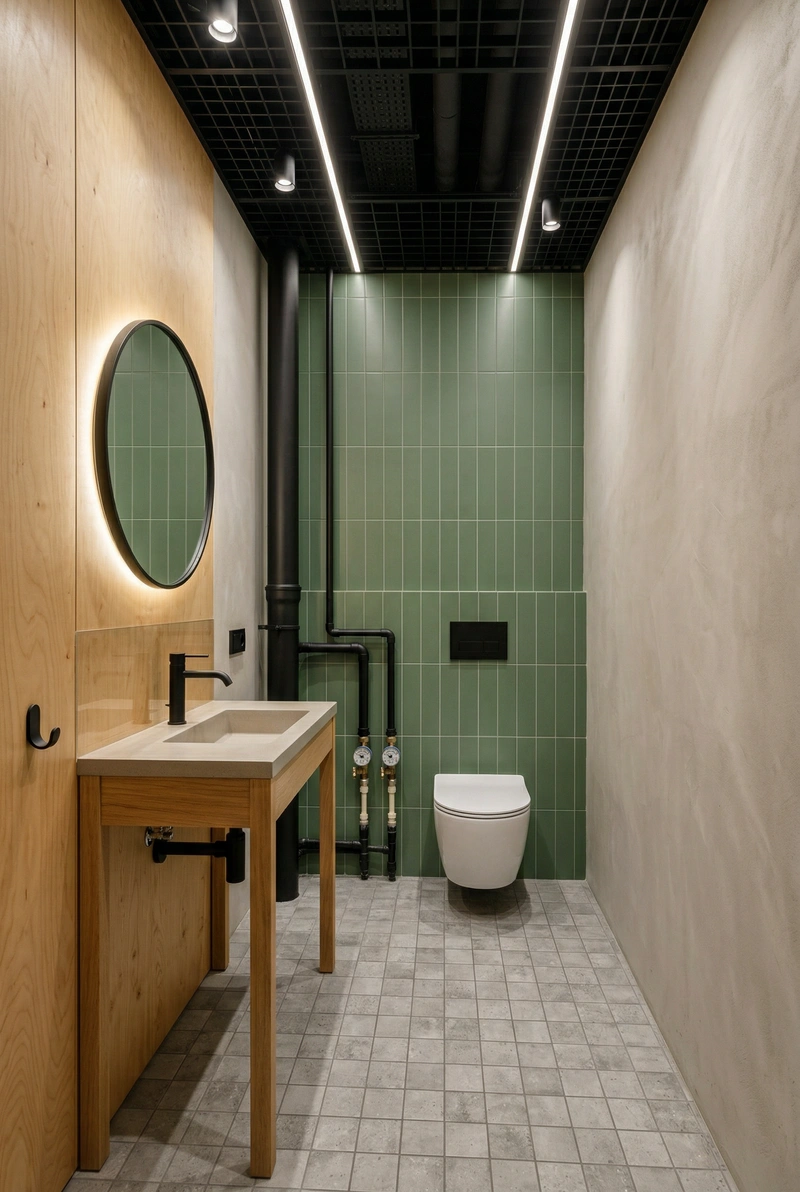 Дизайн интерьера в стиле Лофт — Ванная от нейросети RoomGPT