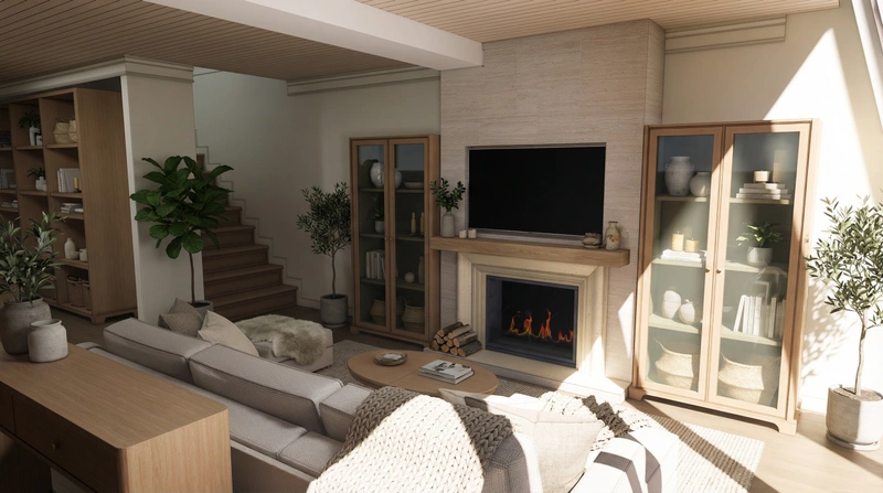 Дизайн интерьера в стиле Хюгге — Гостиная от нейросети RoomGPT