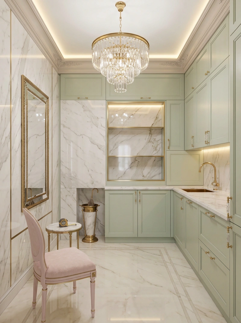 Дизайн интерьера в стиле Неоклассика — Кухня от нейросети RoomGPT