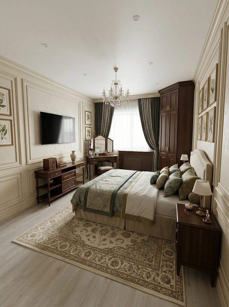 Дизайн интерьера в стиле Классика — Спальня от нейросети RoomGPT