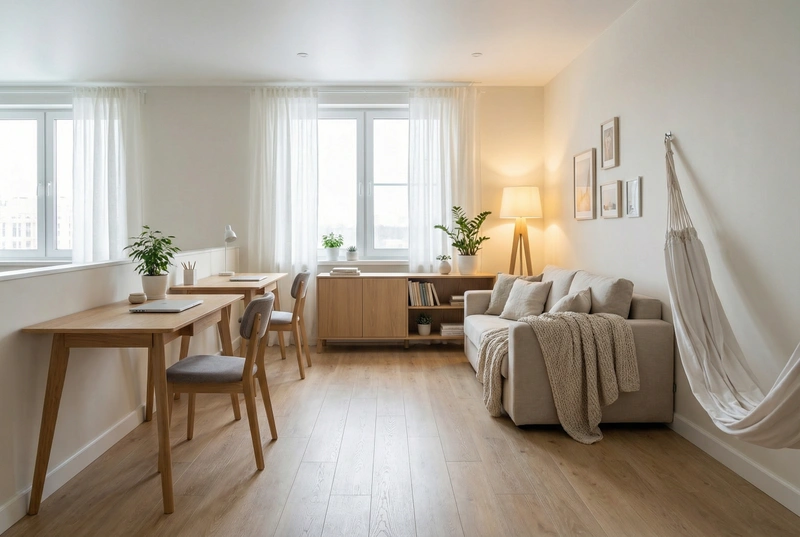 Дизайн интерьера в стиле Хюгге — Гостиная от нейросети RoomGPT