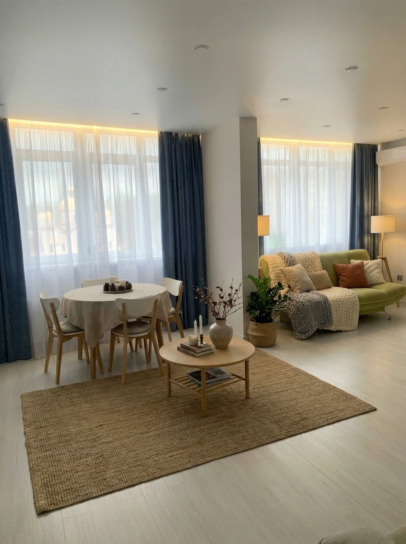 Дизайн интерьера в стиле Хюгге — Гостиная от нейросети RoomGPT