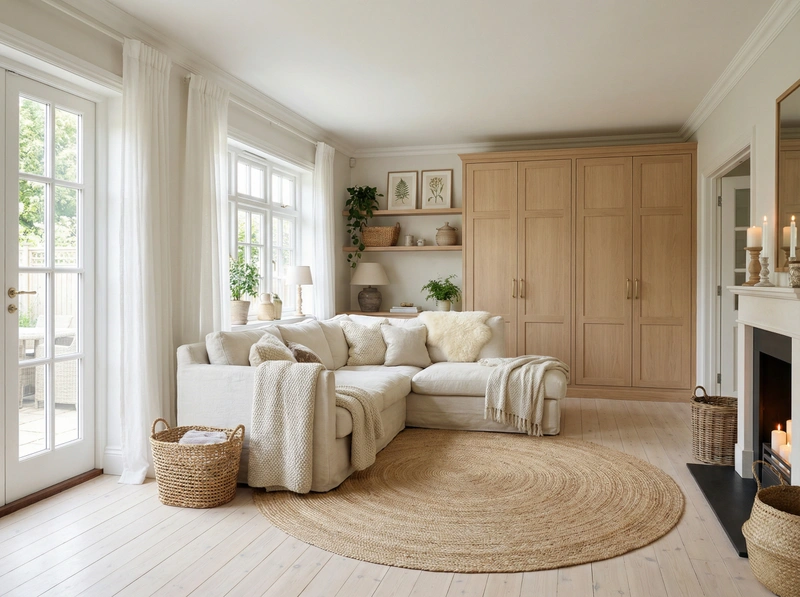 Дизайн интерьера в стиле Хюгге — Гостиная от нейросети RoomGPT