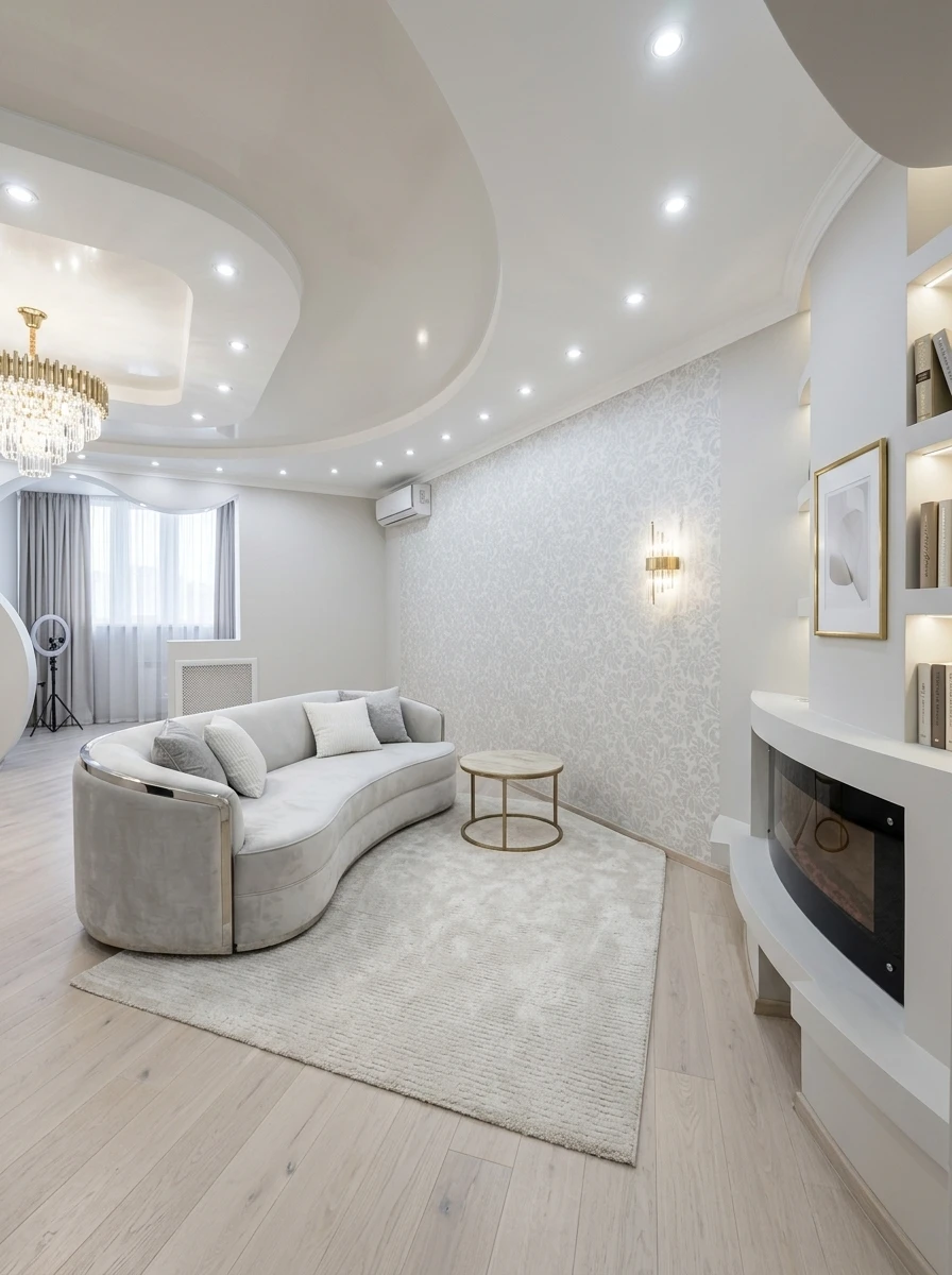 Дизайн гостиной в стиле Неоклассика — фото интерьера от нейросети RoomGPT