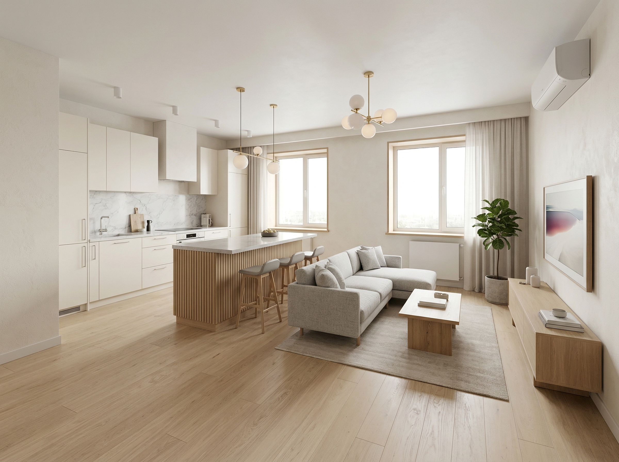 Дизайн Гостиная в стиле Сканди от нейросети RoomGPT