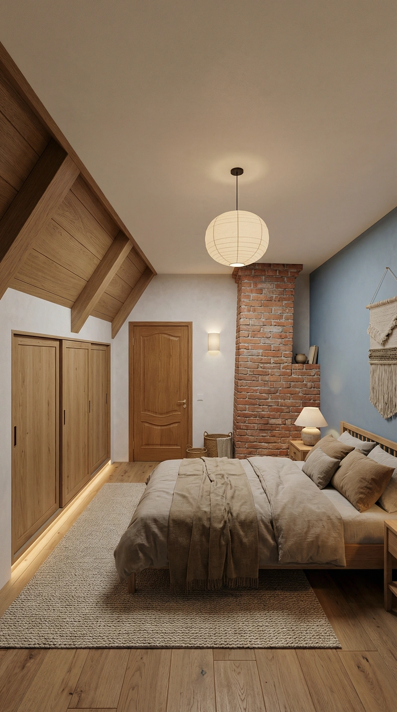 Дизайн спальни в стиле Japandi — фото интерьера от нейросети RoomGPT