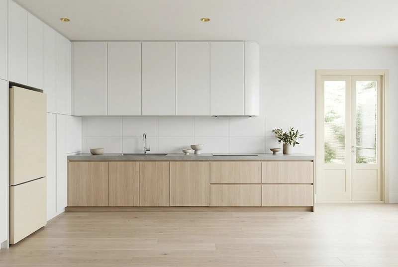 Дизайн кухни в стиле Сканди — фото интерьера от нейросети RoomGPT