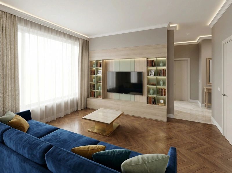 Дизайн гостиной в стиле Британский — фото интерьера от нейросети RoomGPT